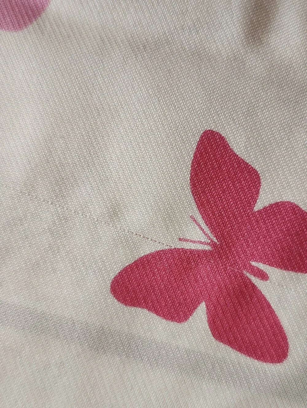 VTG ECHO Butterfly Print Silk Scarf In Pink & Peach